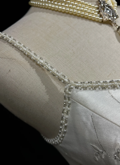 Vestidos de novia vintage de satén blanco, largos, corte A, tirantes finos, años 40 y 50, elegantes, DH664