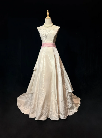 Vestido de novia vintage de los años 60, vestido de baile con hombros descubiertos, color marfil, largo, para verano y otoño, elegante, DH668
