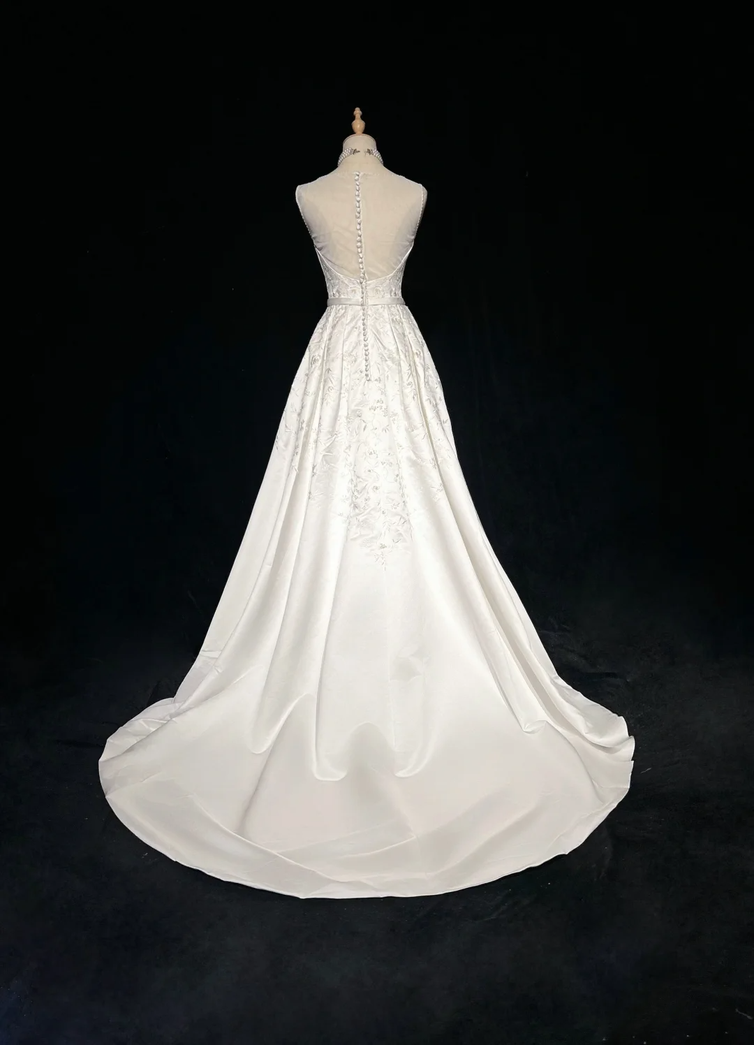 Vestidos de novia vintage de satén blanco, corte en A, largos, años 40 y 50, elegantes, DH674