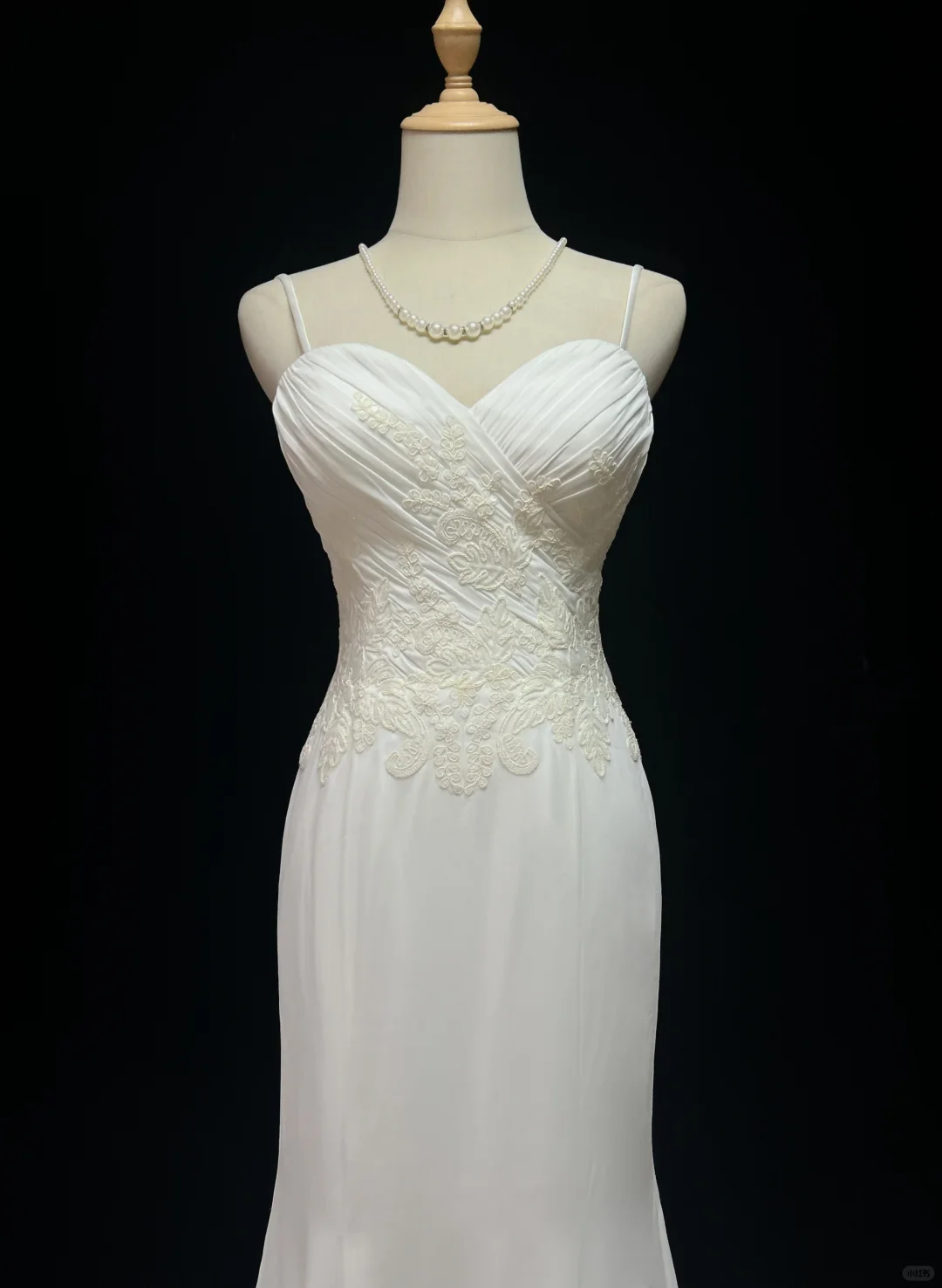 Vestidos de novia elegantes de estilo sirena vintage con tirantes finos y apliques de gasa blanca, años 40 y 50, DH676