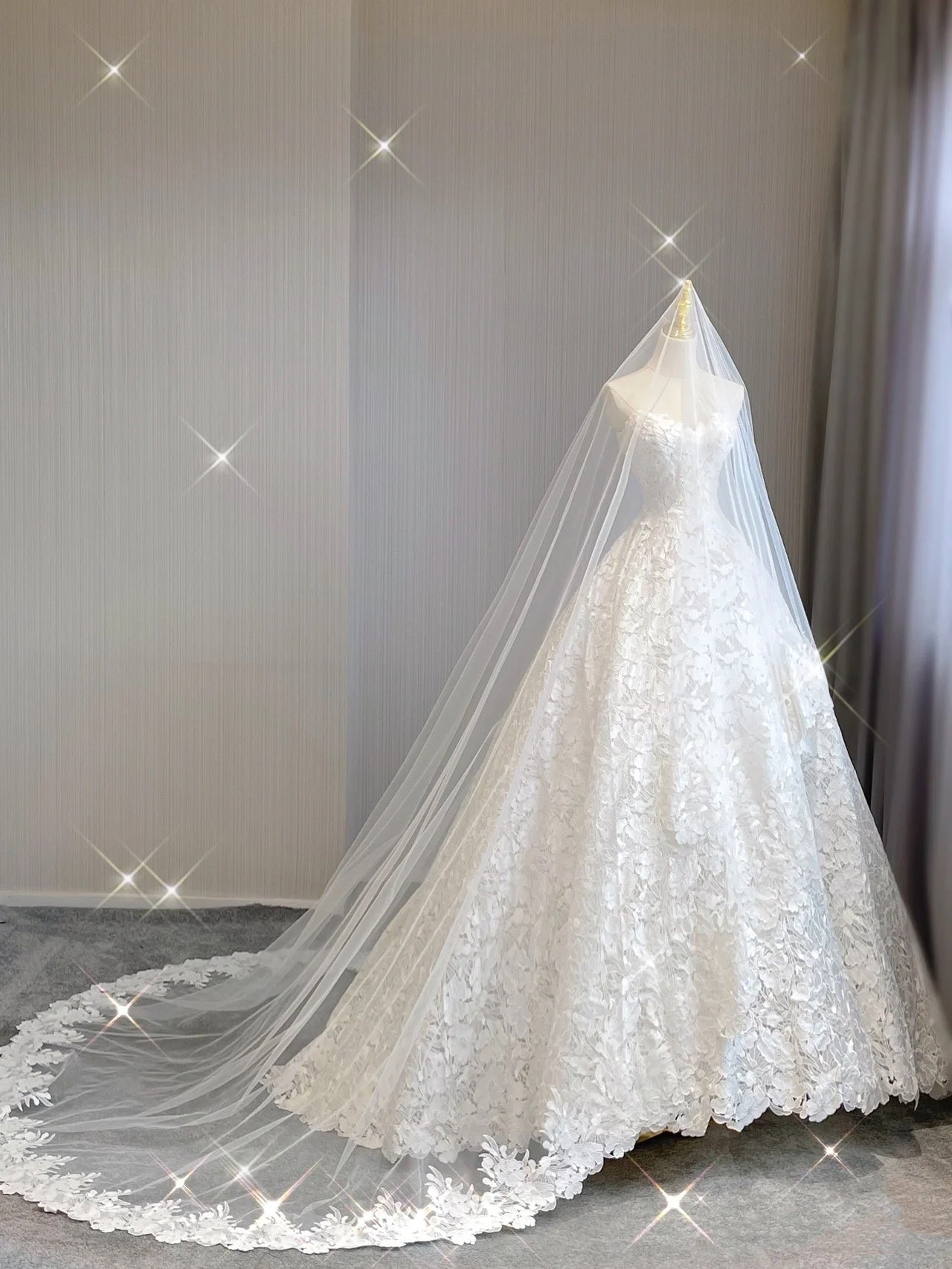 Extravagante vestido de novia largo sin tirantes de encaje blanco, elegante DH680