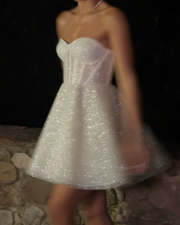 Lindo vestido corto de fiesta de graduación con escote en forma de A y lentejuelas blancas, para octavo grado, de verano, para escuela secundaria, DH717