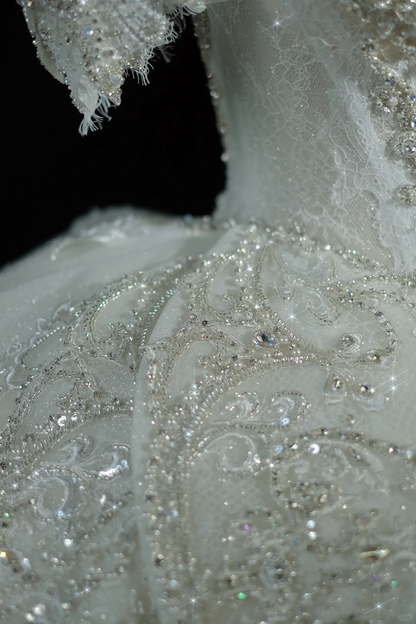 Timeless Bridal Gown Ball Gown Off The Shoulder Sequin Long Wedding Dresses Elegant Brides Gowns DH735