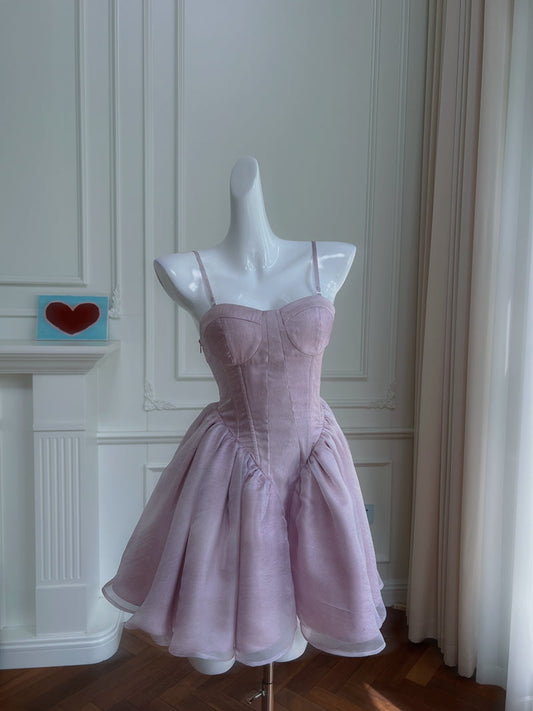 Vestidos cortos elegantes de Hoco, corte A, tirantes, color lila, minivestido azul, vestidos formales para el regreso a casa de octavo grado, trajes de verano para la escuela secundaria DH73