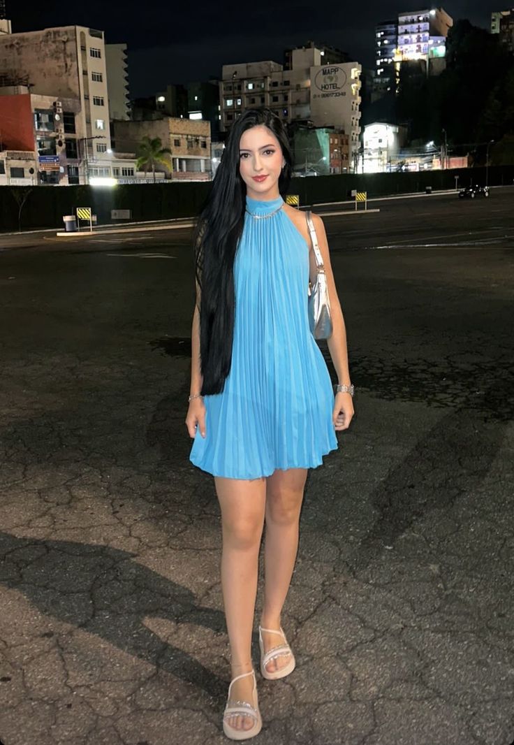 Lindo vestido de fiesta azul Tiffany de corte A, cuello alto, sin mangas, minivestido formal corto para octavo grado, vestido de verano para escuela secundaria, atuendos para fiesta de bienvenida, vestido de cumpleaños número 25 DH756