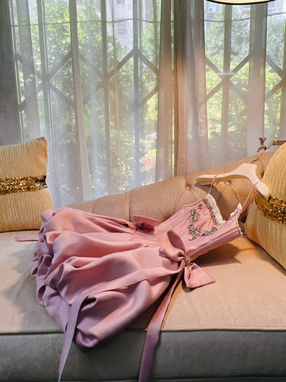 Vestidos cortos elegantes de Hoco, vestido de fiesta con tirantes finos, rosa, vestidos formales de regreso a casa para octavo grado, trajes de regreso a casa de verano para escuela secundaria DH78