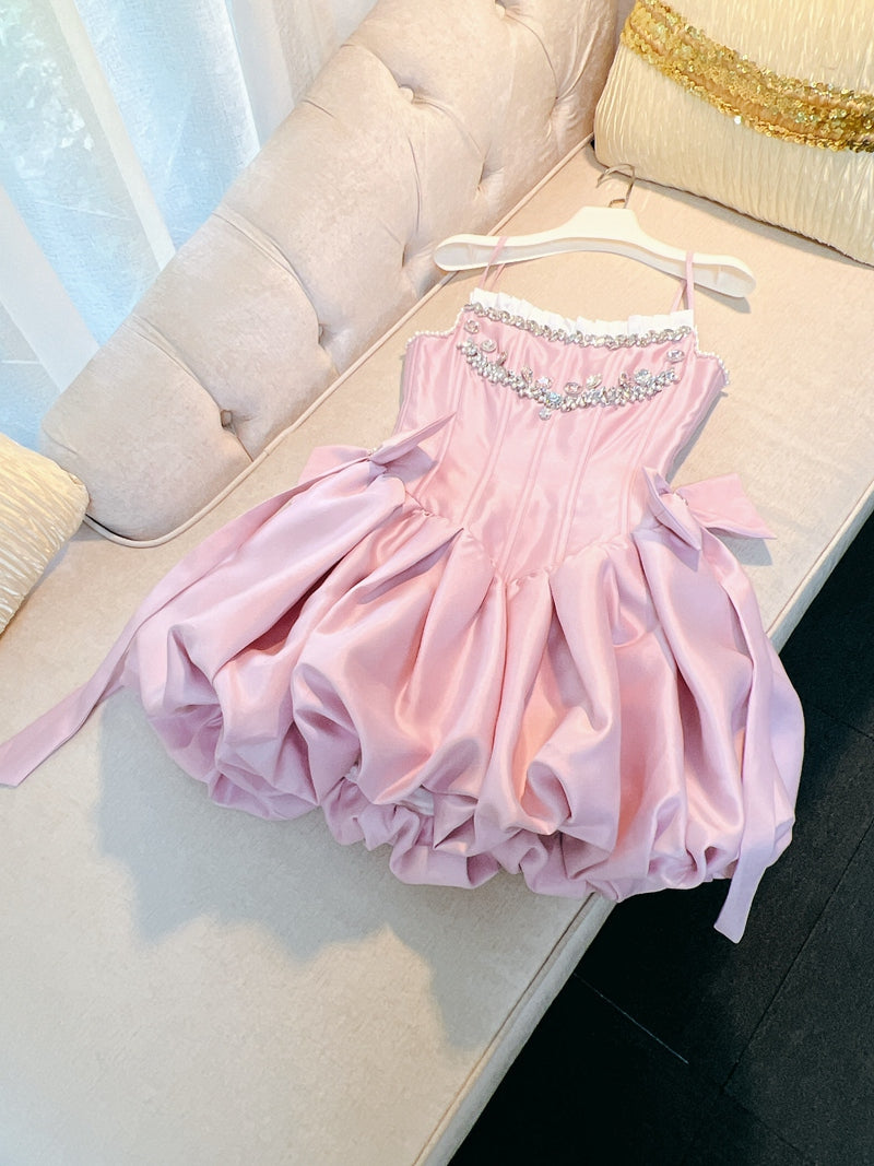 Vestidos cortos elegantes de Hoco, vestido de fiesta con tirantes finos, rosa, vestidos formales de regreso a casa para octavo grado, trajes de regreso a casa de verano para escuela secundaria DH80