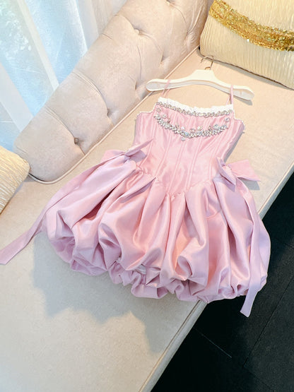 Vestidos cortos elegantes de Hoco, vestido de fiesta con tirantes finos, rosa, vestidos formales de regreso a casa para octavo grado, trajes de regreso a casa de verano para escuela secundaria DH78