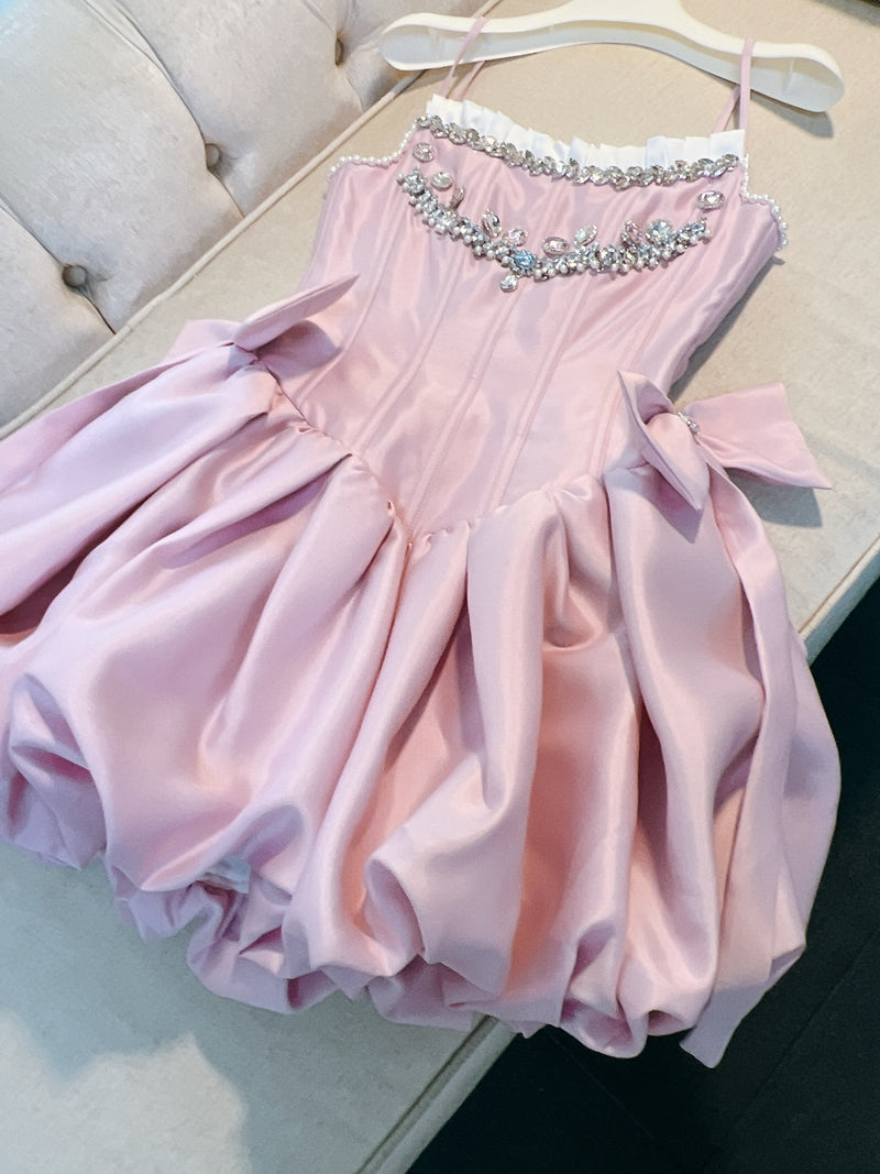 Vestidos cortos elegantes de Hoco, vestido de fiesta con tirantes finos, rosa, vestidos formales de regreso a casa para octavo grado, trajes de regreso a casa de verano para escuela secundaria DH80