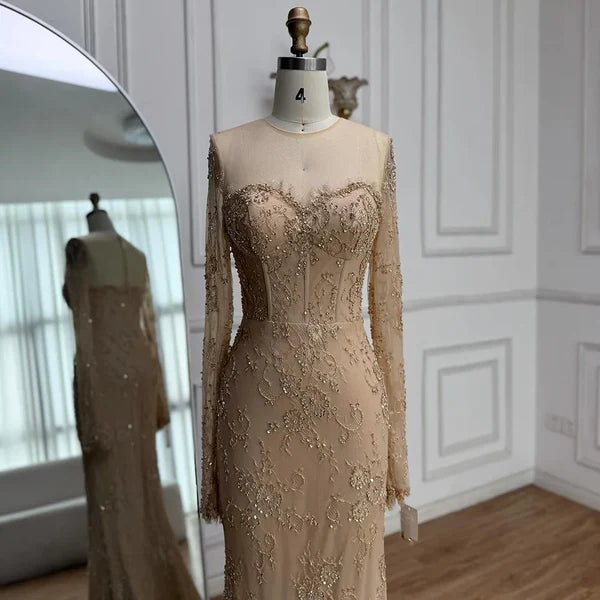 Ethereal Wedding Dress Sheath V Neck Lace Long Sleeves White Wedding Dresses Bridal Gowns DH855