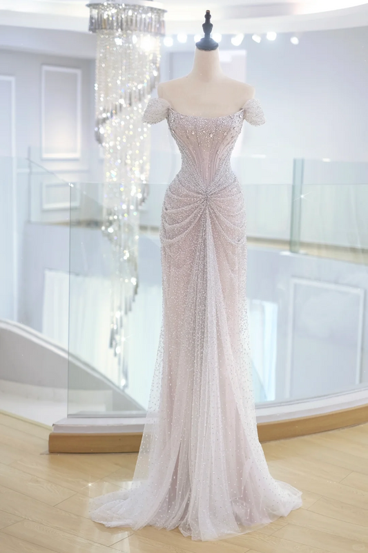 Elegante vestido de fiesta de sirena con hombros descubiertos y lentejuelas, para verano, para 20 cumpleaños y 18 años, DH883