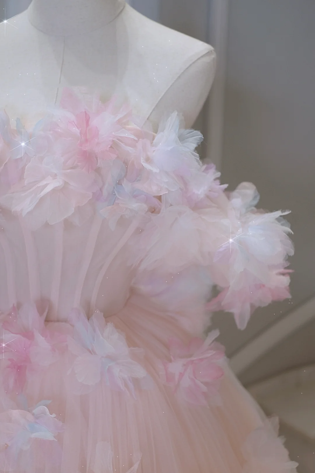 Hermoso vestido de quinceañera largo de tul rosa con hombros descubiertos, vestido formal de 15 años, vestido de dulces 16 DH884