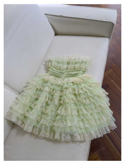 Vestido corto verde menta con tirantes finos para fiesta de bienvenida, ideal para verano, para escuela secundaria, octavo grado, DH88
