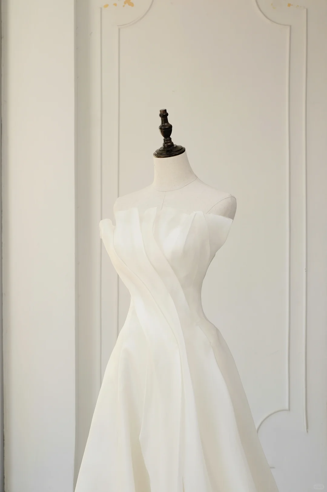 Vestido de novia atemporal, vestido de fiesta, sin tirantes, de organza, sin mangas, largo, blanco, elegante, DH892