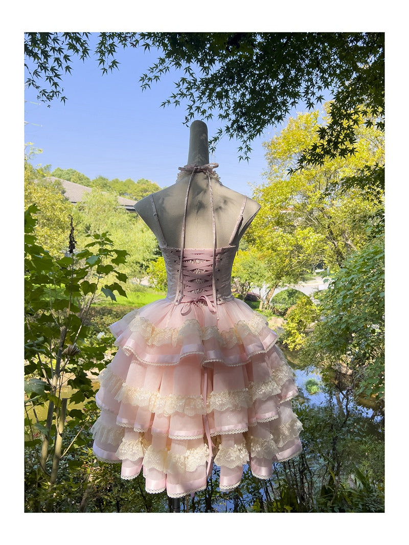 Vestido corto rosa con tirantes finos para fiesta de verano, ideal para escuela secundaria, octavo grado, DH89