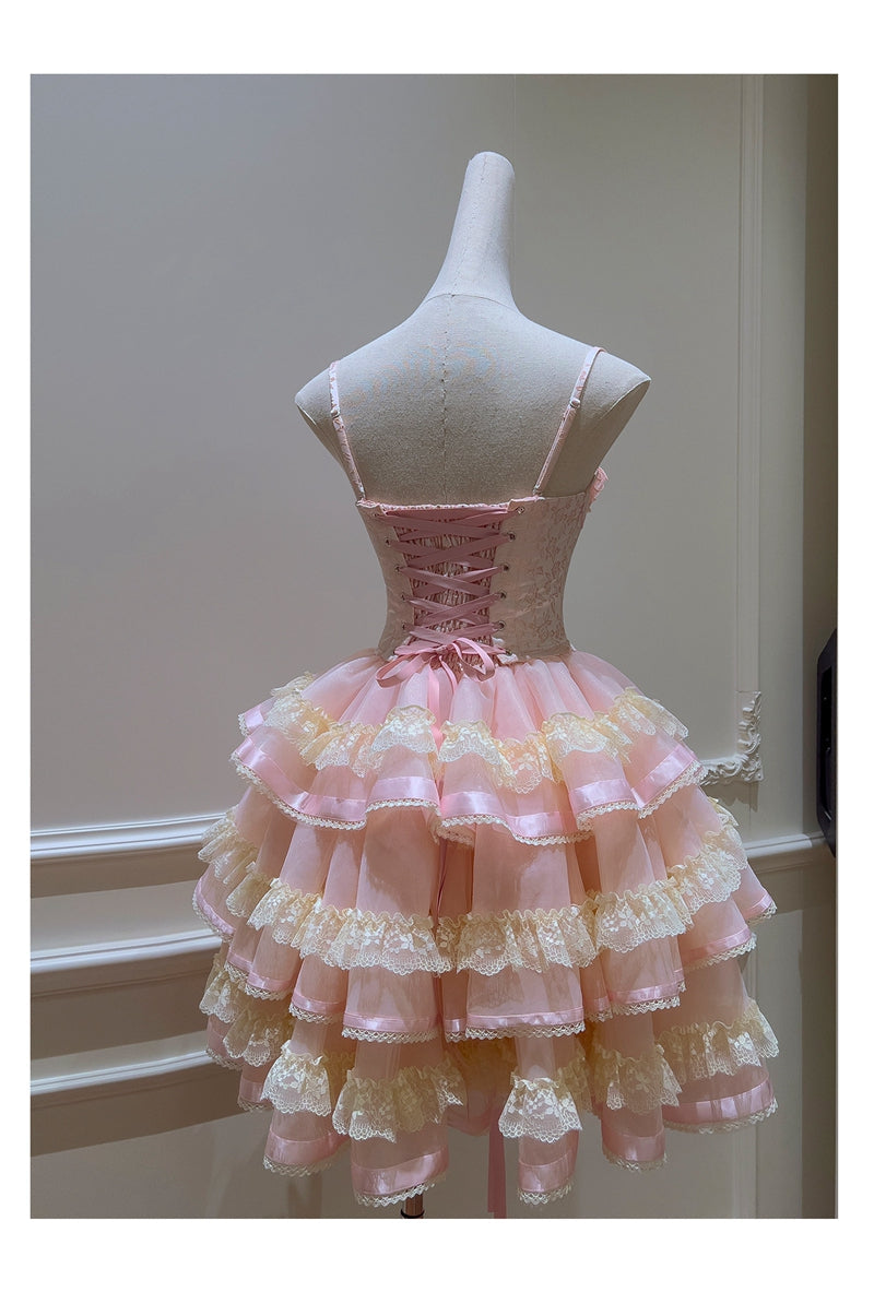 Vestido corto rosa con tirantes finos para fiesta de verano, ideal para escuela secundaria, octavo grado, DH89