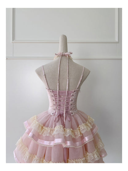 Vestido corto rosa con tirantes finos para fiesta de verano, ideal para escuela secundaria, octavo grado, DH89