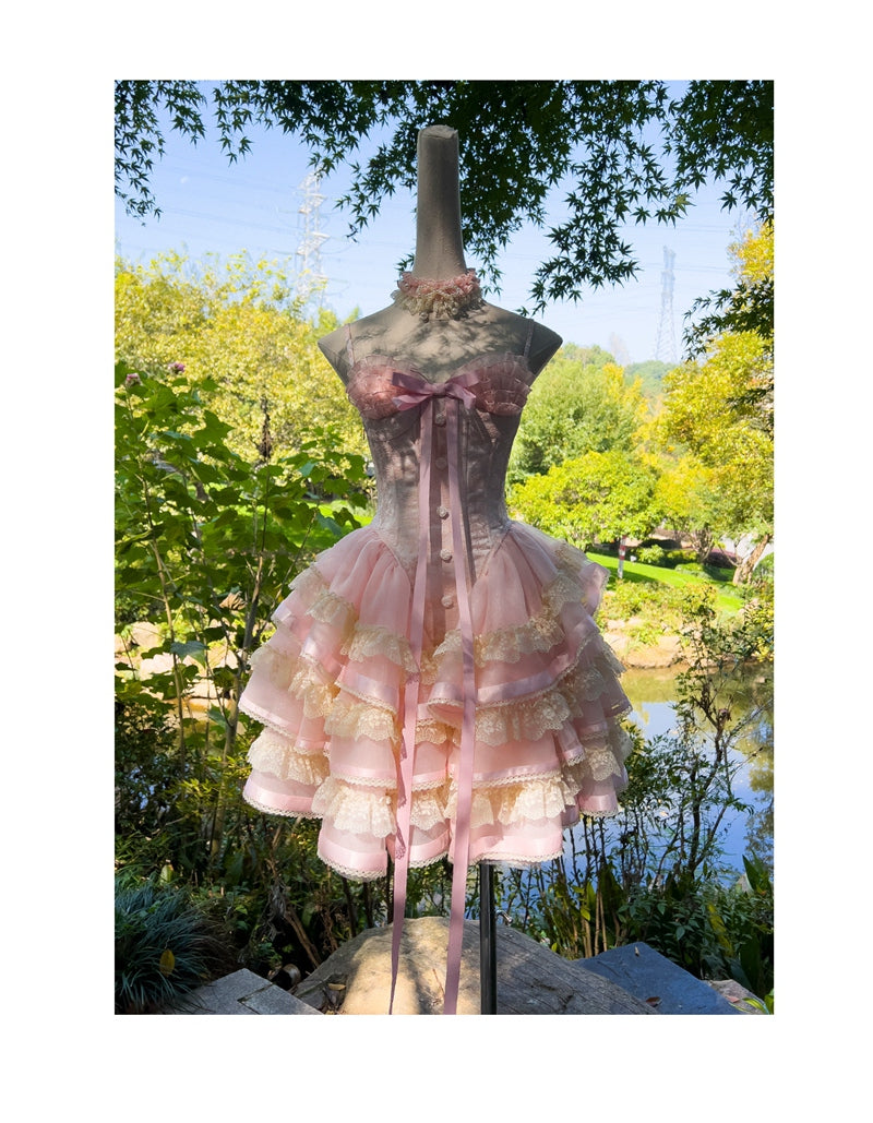 Vestido corto rosa con tirantes finos para fiesta de verano, ideal para escuela secundaria, octavo grado, DH89