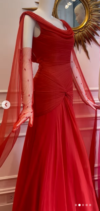 Elegante vestido de fiesta largo de gasa rosa con escote redondo y corte sirena, ideal para celebrar cumpleaños número 20 y cumpleaños número 18, DH904
