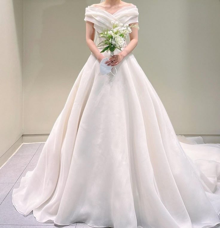 Vestido de novia atemporal, vestido de fiesta con hombros descubiertos, blanco, largo, plisado, de organza, elegante, DH959