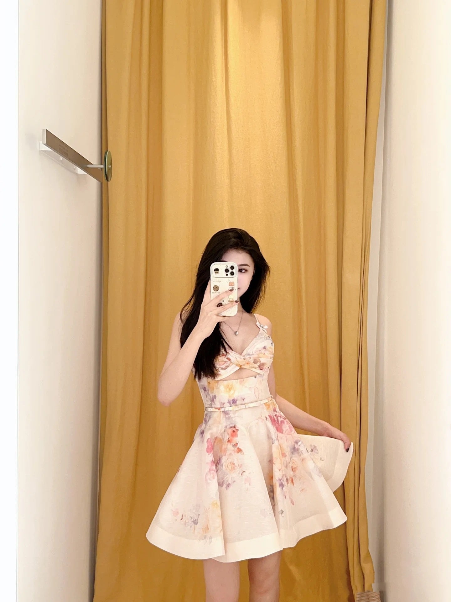 Vestido corto de verano con tirantes finos, sexy, con estampado floral rosa, para cumpleaños, para fiesta de 18 años, DP1051