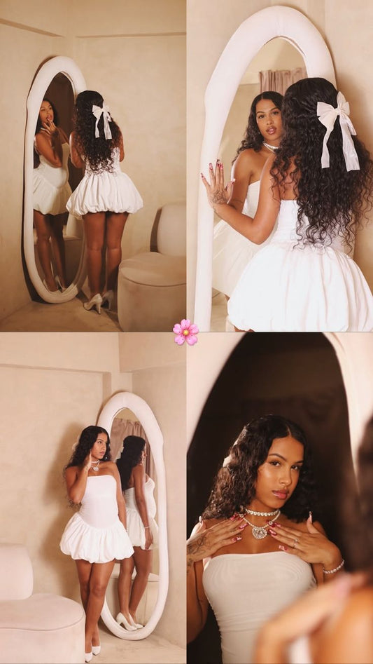 Vestido corto de satén blanco sin tirantes, sexy, para cumpleaños, de verano, para fiesta de 18 años, DP1064