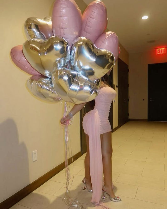 Vestido corto de verano de gasa rosa, sexy, sin tirantes, para cumpleaños, minivestido de fiesta para 18 años, DP1107