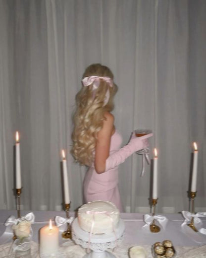 Vestido corto de verano de satén rosa, sin tirantes, estilo Hoco, para cumpleaños, para fiesta de 19 años, DP1116