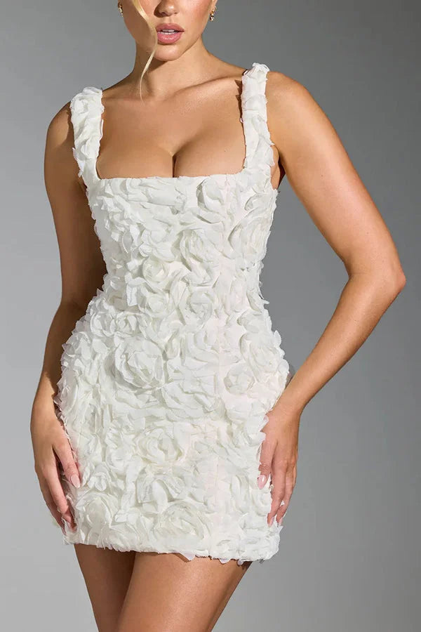 Vestido corto de verano con escote cuadrado y estampado floral para 20 cumpleaños, minivestido de fiesta para 18 cumpleaños, DP1177