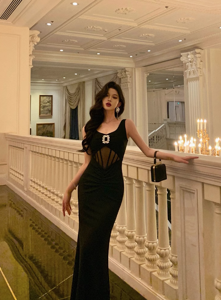Classy Mermaid Black Long 18th Birthday Dress Party Gown 21st Birthday Outfits Birthday Dress Ideas For Women DP1295