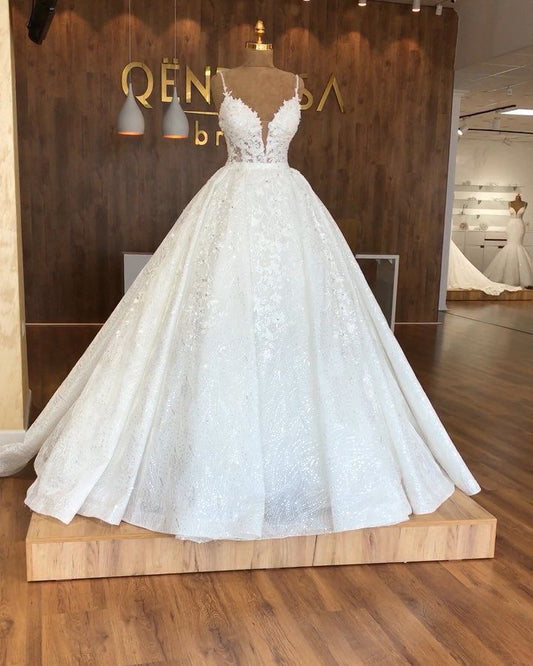 Vestido de novia clásico, vestido de fiesta, tirantes finos, encaje, blanco, vestidos de novia minimalistas DP1325