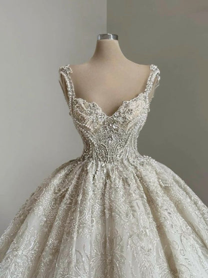 Vestido de novia clásico, vestido de fiesta, tirantes finos, lentejuelas, blanco, vestidos de novia minimalistas DP1330