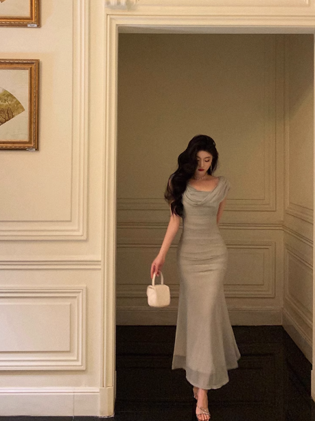 Elegante vestido de tul verde sin mangas para cumpleaños número 23. Ideas de vestidos de cumpleaños para mujeres (DP1417)