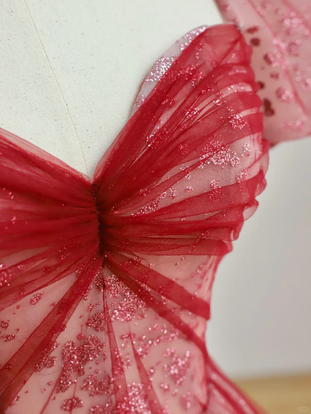 Elegant Glamour Ball Gown Sweetheart Short Sleeves Tulle Red Prom Dress Party Dress Evening Dresses DP1504