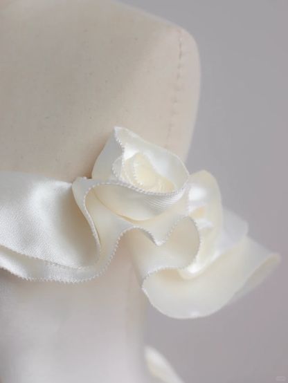 Vestido de novia atemporal, vestido de fiesta sin tirantes, color marfil, satén, vestidos de novia DP1511