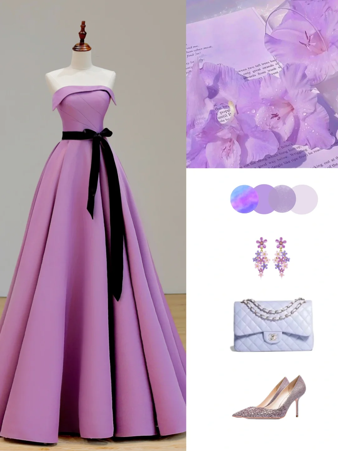 Elegante vestido de fiesta de cumpleaños número 21, corte A, sin tirantes, de satén lila, ideal para mujeres (DP1526)