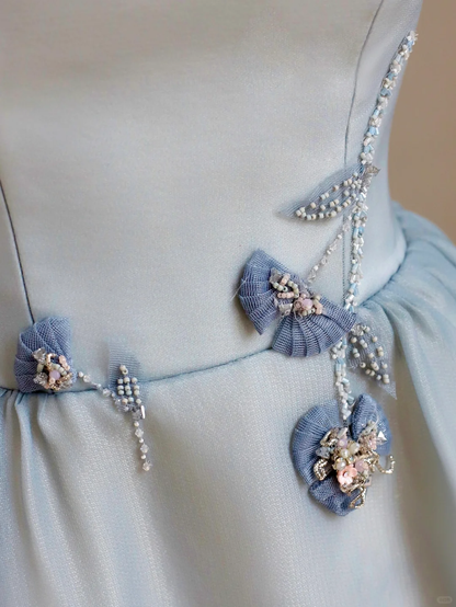 Elegante vestido de fiesta azul sin tirantes para 21 cumpleaños, ideal para mujer, DP1528