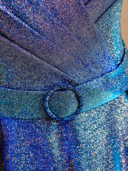 Elegante vestido de fiesta glamuroso con escote corazón y lentejuelas azules para 21 cumpleaños, vestido de noche, atuendos de cumpleaños, vestido de noche para mujer DP1556