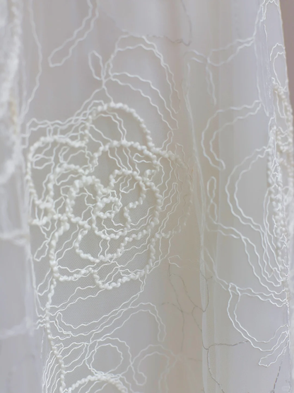 Vestido de novia sencillo, de manga corta, con encaje, blanco, minimalista, DP1532