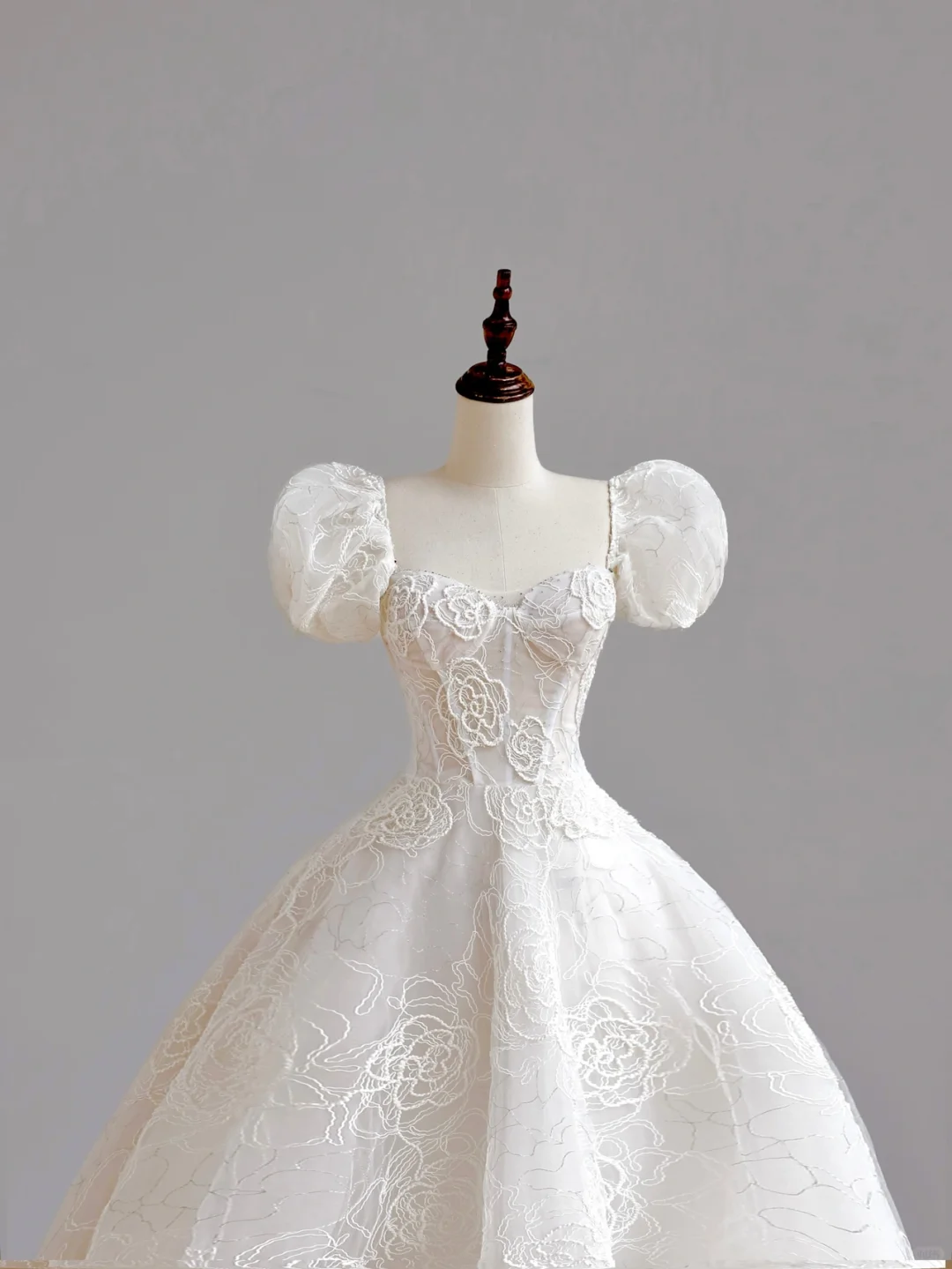 Vestido de novia sencillo, de manga corta, con encaje, blanco, minimalista, DP1532