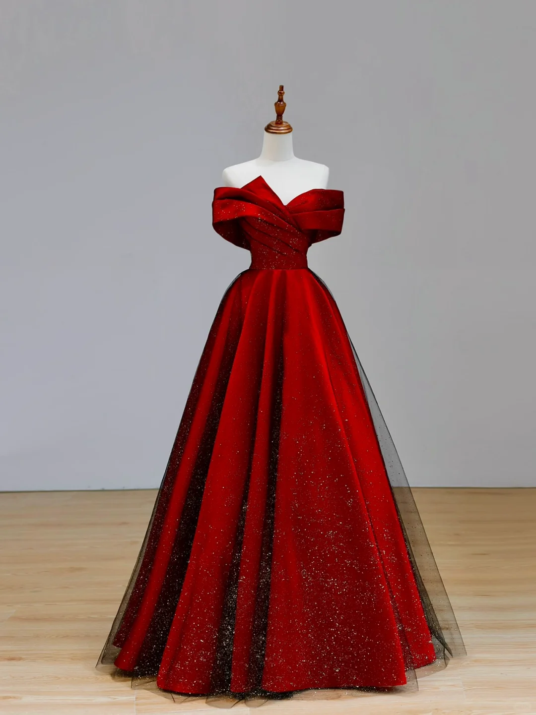 Elegant Glamour Ball Gown Off The Shoulder Red Prom Dress Party Dress Long Evening Dresses DP1537