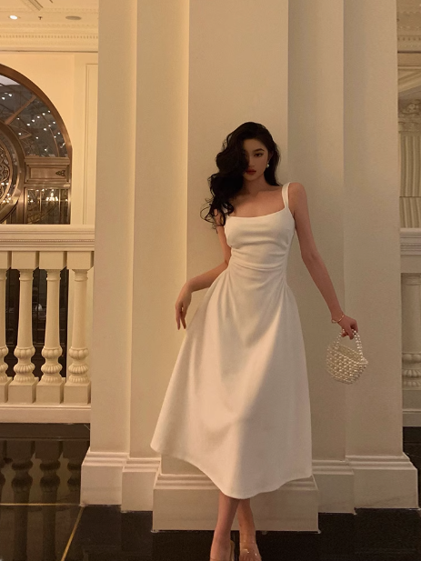 Vestido de fiesta de satén cuadrado con corte en A, sexy, para 21 cumpleaños, atuendos de cumpleaños, ideas para vestidos de cumpleaños para mujeres DP1627