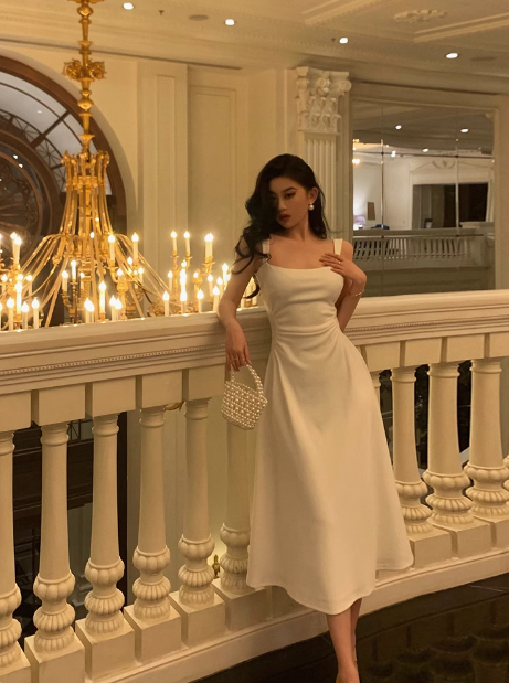 Sexy A line Square Satin 21st Birthday Dress Party Gown Birthday Outfits Birthday Dress Ideas For Women DP1627