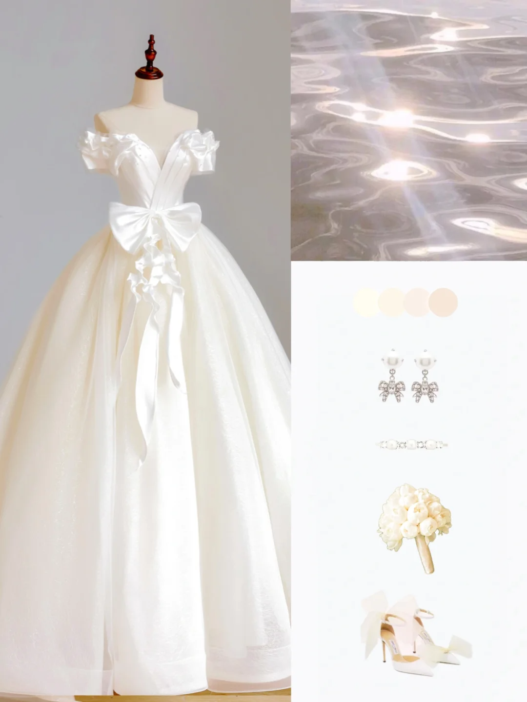 Vestido de novia etéreo, vestido de gala con hombros descubiertos, tul blanco, vestidos de novia DP1637