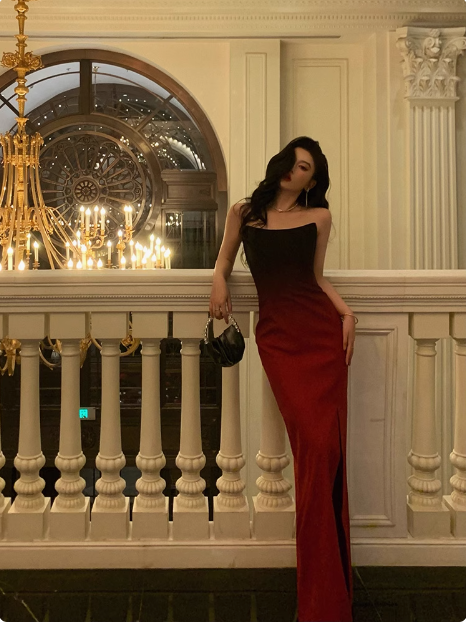 Vestido de fiesta de sirena sexy sin tirantes, de satén burdeos, para 21 cumpleaños, ideas de vestidos de cumpleaños para mujeres, DP1639