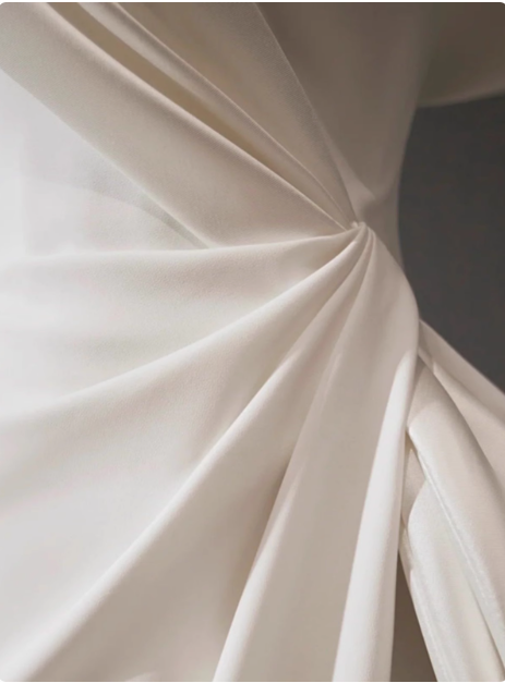 Vestido de novia clásico de sirena con hombros descubiertos, de satén blanco, estilo minimalista, DP1653