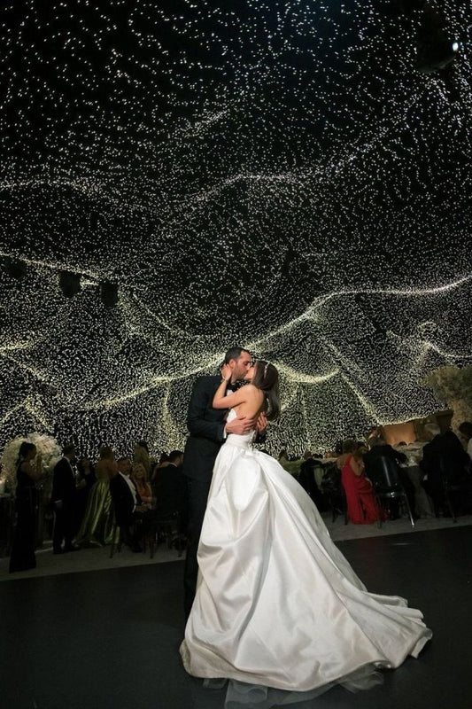 Vestido de novia clásico, vestido de fiesta, sin tirantes, de satén blanco, vestidos de novia minimalistas DP1674
