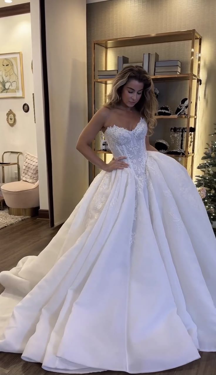 Vestido de novia clásico, vestido de fiesta, escote corazón, encaje, blanco, vestidos de novia minimalistas DP1683