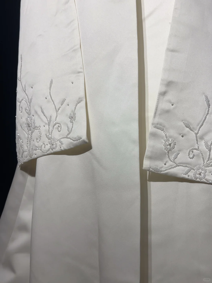 Vestido de novia clásico, vestido de fiesta, sin tirantes, de satén blanco, vestidos de novia minimalistas DP1698