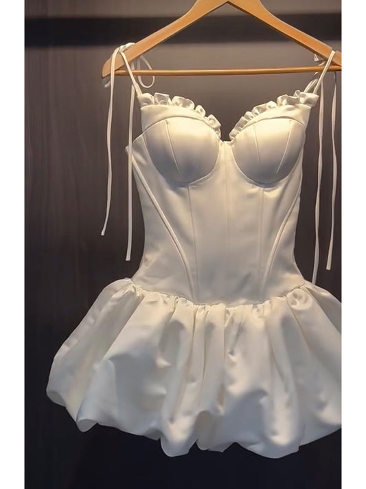 Vestido corto de verano con tirantes finos y corte en A para cumpleaños, vestido Hoco, minivestido para fiesta de cumpleaños número 23, DP1711